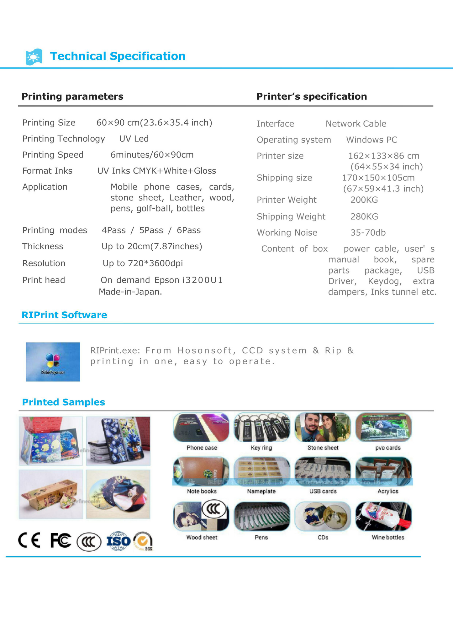 Refinecolor 6090 Ultra UV DTF Printer Bundle With 3 I3200 Printheads